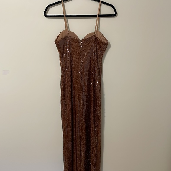 Mew Mews - Lorelei Brown Sequin Dress - Brown - XSmall - Picture 3 of 5